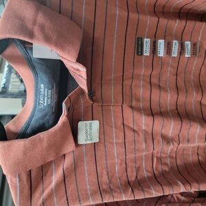 Men's Orange Striped Polo Shirt
